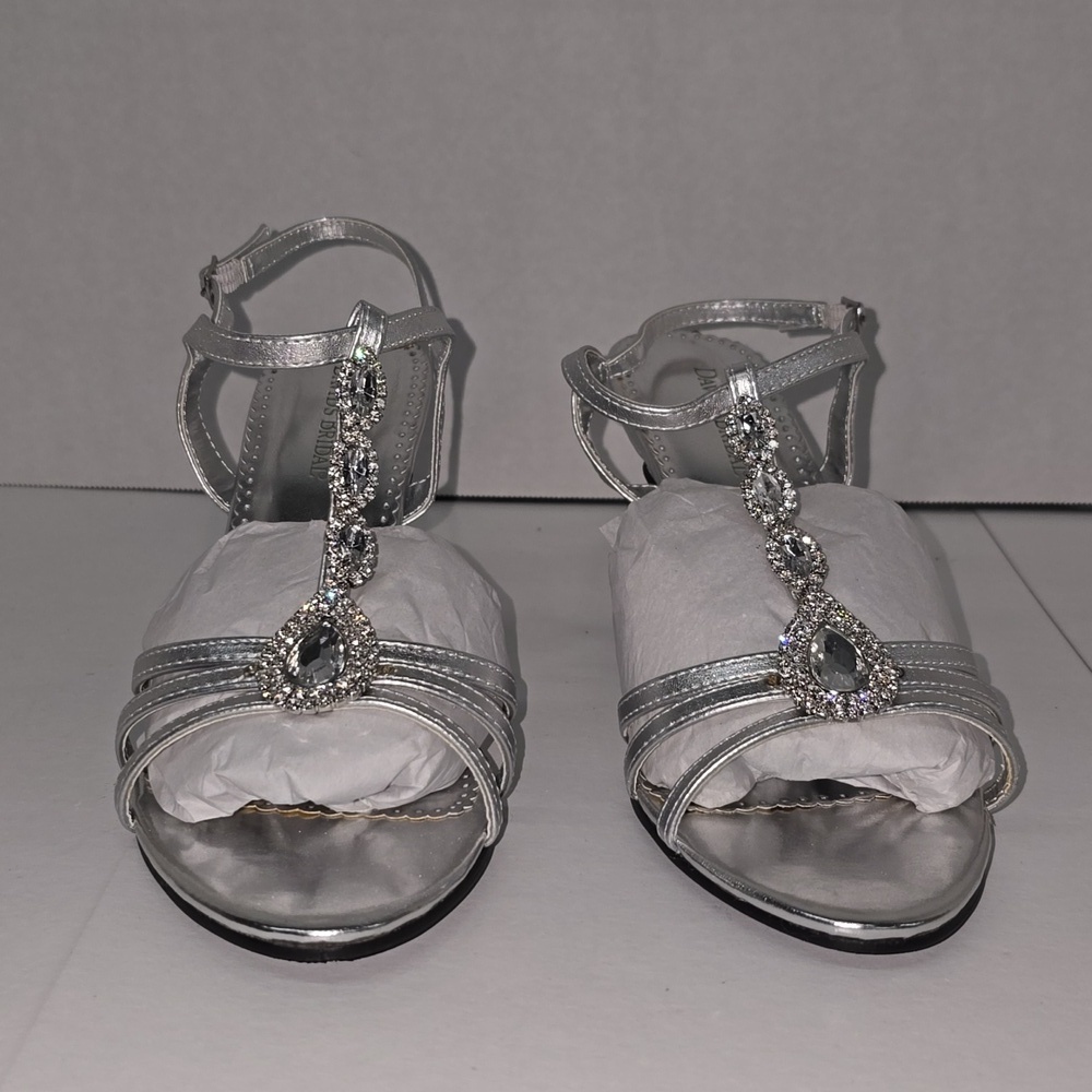 Michaelangelo Meg Silver Rhinestone Detail Special Event Womens Size 9.5
